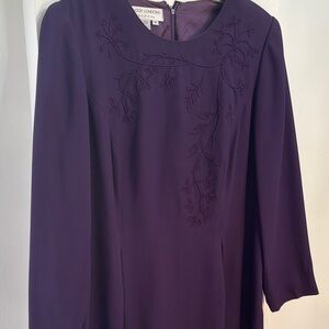 Maggy London Deep Purple Long Sleeve Dress